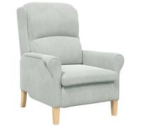 vidaXL Fauteuil Gris Clair Gris Clair Housse en Tissu avec Pieds en Bois