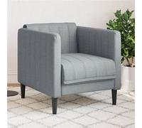 vidaXL Fauteuil Chaise de relaxation – Accoudoirs et dossier, avec pieds – Tissu gris clair