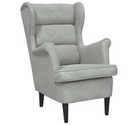 vidaXL Fauteuil de Salon TV Meuble de Salle de Séjour Fauteuil à Dossier Haut de Chambre à Coucher Meuble de Bureau Maison Intérieur Gris Clair Velours