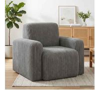 vidaXL Fauteuil Gris Clair Velours côtelé, Fauteuil Moderne, Assise stylée pour Salon, Chambre, Fauteuil Fonctionnel, Meuble élégant, Confort Doux