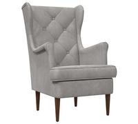 vidaXL Fauteuil Gris Clair Velours, Fauteuil élégant, Chaise en Velours Moderne, Confort stylé pour Salon, Assise Indoor Polyvalente, détente assurée