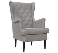 vidaXL Fauteuil Gris Clair Velours, Fauteuil en Velours élégant, Chaise Moderne, Lounge Confortable pour Salon, Chambre, Style Contemporain Plush
