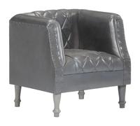 Vidaxl Fauteuil Gris Cuir Véritable De Chèvre Gris