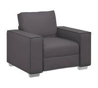 vidaXL Fauteuil Gris en Simili Cuir de, Style Moderne. Coussin séparé. Idéal pour Le Bureau et Le Salon. Résistant aux Taches. Largeur : 59 cm. Siège Confortable pour chez toi. Mobilier en intérieur.
