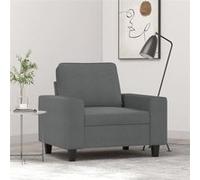vidaXL Fauteuil, Canapé avec Coussin, Siège avec Accoudoirs et Dossier Rembourrés, Meuble de Salle de Séjour, Moderne, Gris 359376