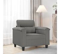 vidaXL Fauteuil gris foncé 60 cm tissu microfibre