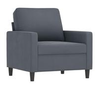 vidaXL Fauteuil moderne rembourrés avec accoudoirs et coussin Velours Gris foncé