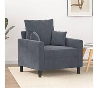 vidaXL Fauteuil, Siège avec Accoudoirs et Dossier Rembourrés, Canapé avec Coussin, Meuble de Salle de Séjour, Moderne, Gris 359284
