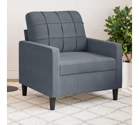 Vidaxl Fauteuil Gris Foncé 60 Cm Velours Gris