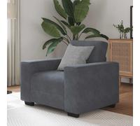 Vidaxl Fauteuil Gris Foncé 60 Cm Velours Gris