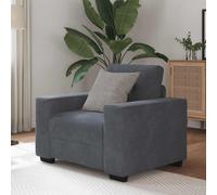 Vidaxl Fauteuil Gris Foncé 60 Cm Velours Gris