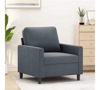 vidaXL Fauteuil moderne rembourrés avec accoudoirs et coussin Velours Gris foncé