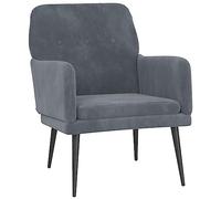 vidaXL Fauteuil Gris foncé 62x79x79 cm Velours, Fauteuil Relax, Fauteuil de Salon, Chaise de Chambre à Coucher, Chaise Longue, Fauteuil de canapé