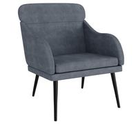 vidaXL Fauteuil Gris foncé 63x76x80 cm Velours