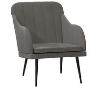 vidaXL Fauteuil Gris foncé 63x76x80 cm Velours