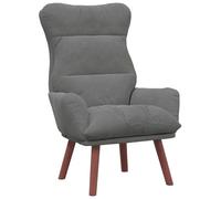 vidaXL Fauteuil Chaise salon confortable Velours Gris foncé 69 x 74 x 93 cm Design moderne