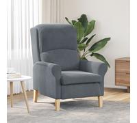 Vidaxl Fauteuil Gris Foncé Gris Foncé Tissu Avec Pieds En Bois Standard