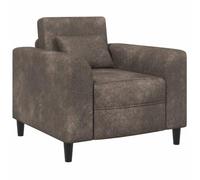 vidaXL Fauteuil Gris foncé Simili Daim, Fauteuil Moderne, Chaise en suédine, siège Confortable pour Salon, Chambre, Design résistant aux Taches