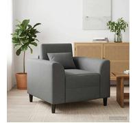 vidaXL Fauteuil Gris foncé Tissu, Fauteuil Moderne, Assise Confortable pour Chambre, Salon, Coussin en Mousse pour Un déco stylé