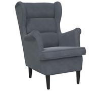 vidaXL Fauteuil de Salon TV Meuble de Salle de Séjour Fauteuil à Dossier Haut de Chambre à Coucher Meuble de Bureau Maison Intérieur Gris Foncé Velours