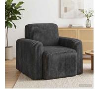 vidaXL Fauteuil Gris foncé velours côtelé 42042441