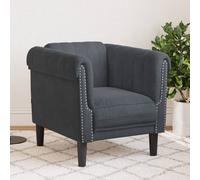 Vidaxl Fauteuil Gris Foncé Velours Gris