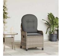 vidaXL Fauteuil inclinable avec coussin Gris 56 x 66 x 95 cm polyrotin, Jardin et terrasse, Fauteuil de relaxation moderne, 42003419