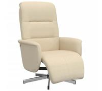 vidaXL Fauteuil inclinable avec Repose-Pied crème Tissu