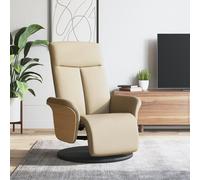 vidaXL Fauteuil inclinable avec repose-pied crème tissu