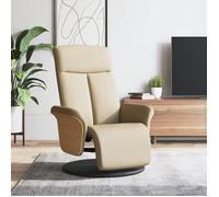 vidaXL Fauteuil réglable avec repose-pieds tissu crème Crème G