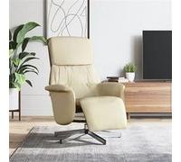 vidaXL Fauteuil inclinable avec repose-pied crème tissu