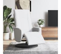 vidaXL Fauteuil inclinable avec repose-pieds, similicuir blanc