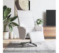 vidaXL Fauteuil inclinable avec repose-pieds, dossier et accoudoirs, moderne, Blanc similicuir