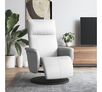 vidaXL Fauteuil inclinable avec repose-pieds blanc similicuir Blanc