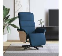 vidaXL Fauteuil inclinable avec repose-pieds bleu tissu 356608