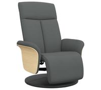 vidaXL Fauteuil Inclinable avec Repose-Pieds, Chaise avec Dossier, Siège avec Accoudoirs Salon Salle de Séjour, Moderne, Gris Foncé Tissu