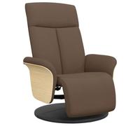 vidaXL Fauteuil Inclinable avec Repose-Pieds, Chaise avec Dossier, Siège avec Accoudoirs Salon Salle de Séjour, Moderne, Marron Tissu