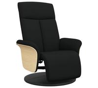 vidaXL Fauteuil Inclinable avec Repose-Pieds, Chaise avec Dossier, Siège avec Accoudoirs Salon Salle de Séjour, Moderne, Noir Tissu