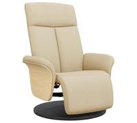 vidaXL Fauteuil réglable avec repose-pieds tissu crème Crème G