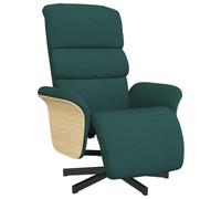 vidaXL Fauteuil Inclinable avec Repose-Pieds, Chaise avec Dossier, Siège avec Accoudoirs Salon Salle de Séjour, Moderne, Vert Foncé Tissu