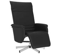 vidaXL Fauteuil Inclinable avec Repose-Pieds, Chaise de Relaxation avec Dossier, Siège avec Accoudoirs Salon, Moderne, Noir Similicuir