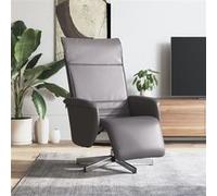 vidaXL Fauteuil inclinable avec repose-pieds, similicuir gris