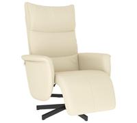 vidaXL Fauteuil Inclinable avec Repose-Pieds, Chaise de Relaxation avec Dossier, Siège avec Accoudoirs Salon, Moderne, Crème Similicuir