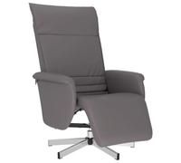 vidaXL Fauteuil inclinable avec repose-pieds, similicuir gris