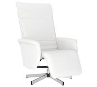 vidaXL Fauteuil inclinable avec repose-pieds, dossier et accoudoirs, moderne, Blanc similicuir