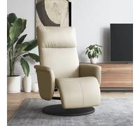 vidaXL Fauteuil relax avec repose-pieds Crème Similicuir