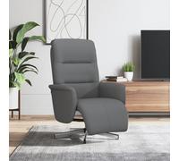 vidaXL Fauteuil inclinable avec repose-pieds gris foncé tissu 356562