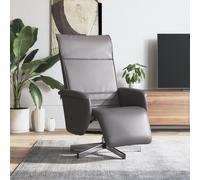 vidaXL Fauteuil Inclinable avec Repose-Pieds, Chaise de Relaxation avec Dossier, Siège avec Accoudoirs Salon, Moderne, Gris Similicuir