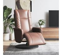 vidaXL Fauteuil relax avec repose-pieds Marron Similicuir