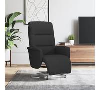 Vidaxl Fauteuil Inclinable Avec Repose-Pieds Noir Tissu Noir